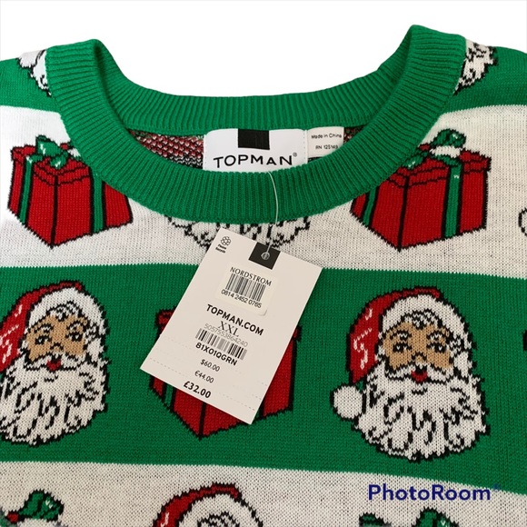 NOT SO UGLY Topman Christmas Xmas holiday festive Santa sweater XL - Picture 2 of 3